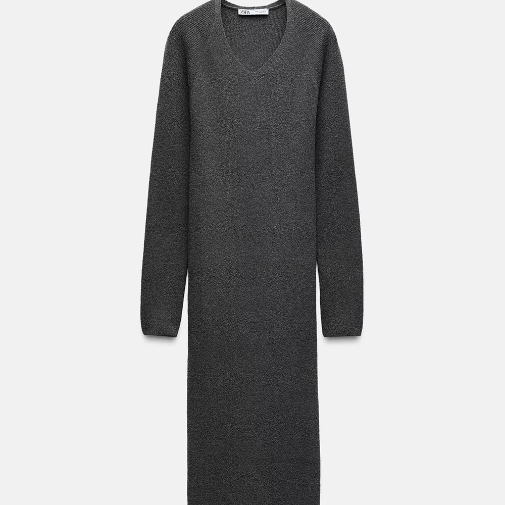 Zara Charcoal Long Sleeve Dress